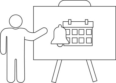 Çizgi Çizimi Kişi takvimi çan sehpası Basit çubuk figürü çizimi