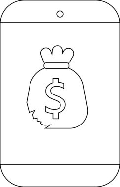 Akıllı telefon hasarlı bir para çantasını gösteriyor.