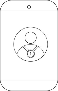 1 numaralı madalya grafiğiyle bir daire avatarını gösteren telefon
