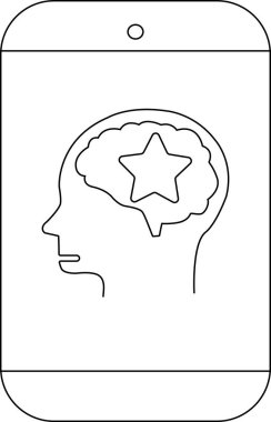 Telefon başında yıldız beyin simgesi olduğunu gösteriyor