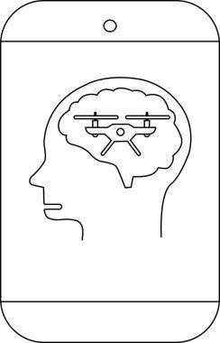 Ana hatlar beyinde baş siluet drone gösteriyor