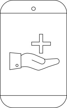 Mobil aygıt artı işareti gösteren bir el gösteriyor