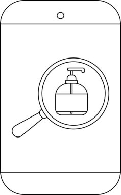 Telefon ekranı büyütülmüş sabun dağıtıcısını büyüteç kaplamalı görüntüler