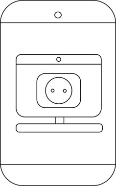 Akıllı telefon merkezi soketli bir monitör görüntüler