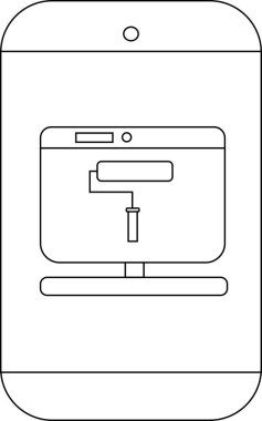 Uygulama simgesi olan telefon ekranda boya silindiri