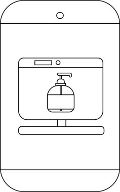 Ekranda dijital el dezenfektanı görüntüleyen telefon