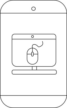 Bir akıllı telefon ekranında bir monitör ve fare olan bir masaüstü bilgisayar kurulumunu gösterir