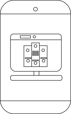 Bir akıllı telefon veri dosyalarını gösteren bir bilgisayar monitörü görüntüler