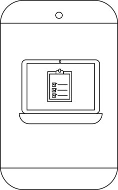 Ekranda bir kontrol listesi gösteren bir dizüstü bilgisayarlı akıllı telefon