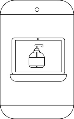 Akıllı telefon hatları içinde dizüstü bilgisayar el dezenfektanı