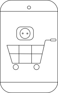 Telefon simgesi elektrik prizli alışveriş arabasını görüntüledi