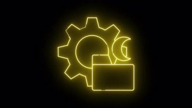 Sarı neon çizgili vites anahtarı dizini