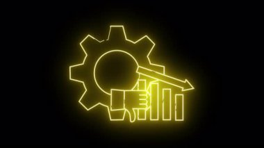 Parlak sarı neon grafiği aşağı doğru bir vites gösteriyor.