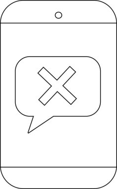Bir akıllı telefon X içeren bir konuşma baloncuğu gösterir