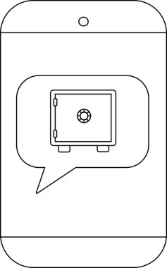 İçinde kasa bulunan konuşma balonu olan bir telefon görüntülenir