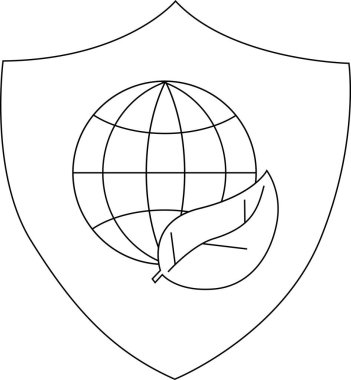 Siyah ve beyaz bir kalkan bir yaprak ile kaplanmış bir küreye sahiptir.