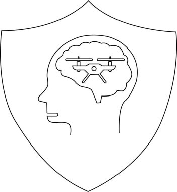 Kafasının dış hatları olan kalkan dron dizaynı içeriyor