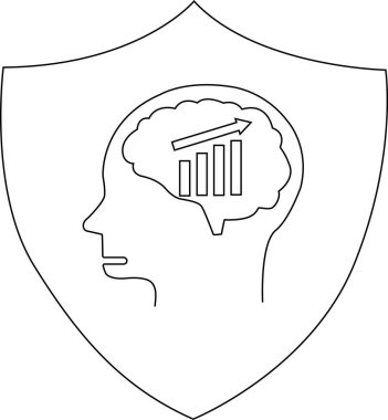 Kalkanında grafik olan bir beyin profili