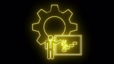 Vites sunucusunun neon sarı grafiği ve siyah arkaplan üzerinde yükselen grafik