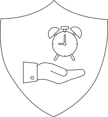 El ele tutuşan kalkan minimalist çizgi sanatı