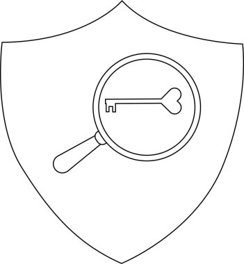 Kalp şeklindeki anahtarı gösteren büyüteçle kalkan.