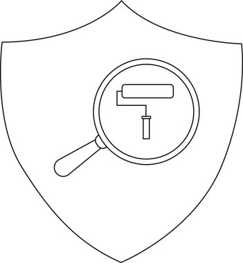 Büyüteçle kalkan boya silindirine odaklanıyor.