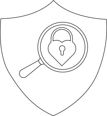 Kalp şeklinde kilidi olan kalkan büyüteçle büyütülmüş.