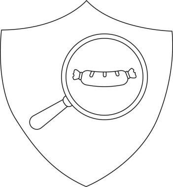 Kalkan görüntüsü büyüteci bir sosis şeklini büyütüyor