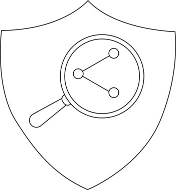 Üçlü bağlantı diyagramını gösteren büyüteç içeren bir kalkan