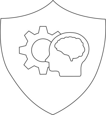 Beyin ve teçhizat şekilli kalkanlar. Hepsi çizilmiş şekillerde yapılmış.