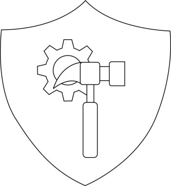Çekiç ve pençe ile ana hatlarıyla çizilmiş kalkanlar