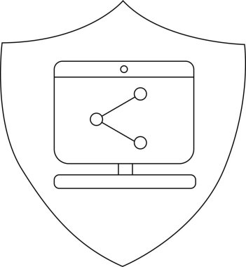Kalkan biçiminde bir ağ sembolünü gösteren bir monitör