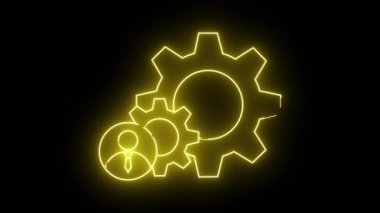 Sarı neon çizgili kişi 2 vites siyah arkaplan