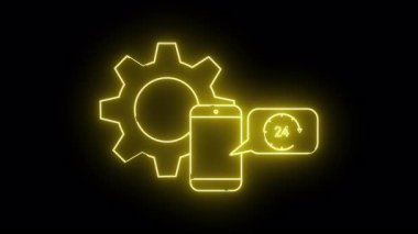 Sarı neon hat bir vites telefonu ve 24 saatlik yardım göstergesi gösterir