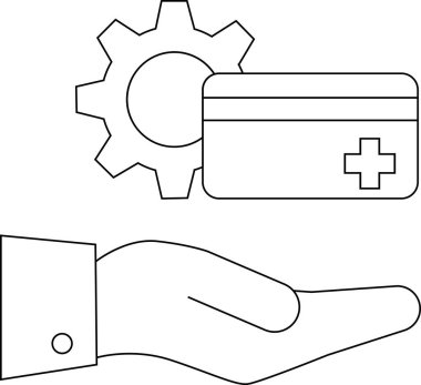Şekillendirilmiş grafik, merkezinden geçen bir araçla vites tutan bir el tasvir eder