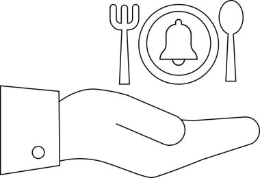 Açık el sunar bir tabak çatal kaşığı