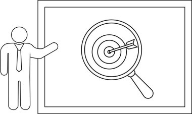 Hedefi bir büyüteçin içinde okla gösterme şekli