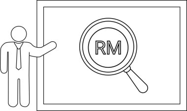 Simge, RM harflerinin üzerinde büyüteç bulunan ekranın yanındaki sunucuyu gösterir