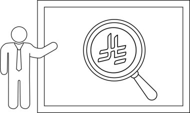 Panoda büyüteçle birlikte logoyu sunan kişi