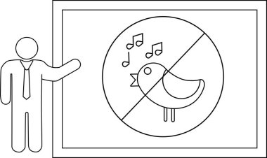 Şarkı söylemeyen işareti sunan bir kişi simgesi