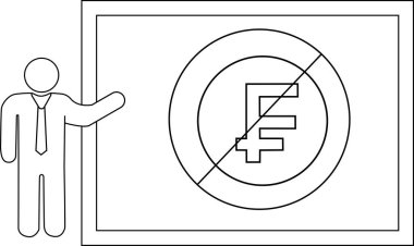 Dikdörtgen bir çerçeve içinde çizgi ile daire içine alınmış sunum işareti