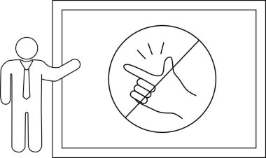 Adam dikdörtgen bir tahtanın üzerinde hiç Shaka işareti yok.