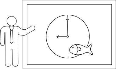 Sunucu saat 9 'u gösteriyor ve bir balık sembolü var.