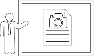 Tahta minimalist stilde bir kamera grafiği sunar