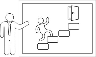 Açık bir kapıya doğru yükselen baston figürünün grafiğini göster