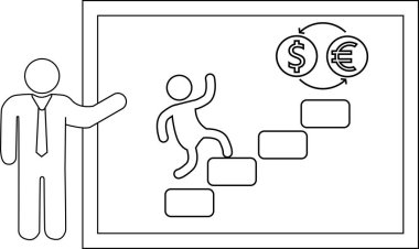 Dolar ve avro arasındaki para alışverişine atılan adımları açıklayan adam