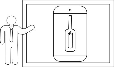 Çerçeve iş toplantısı konseptinde şişe sunan kişinin özet resmi