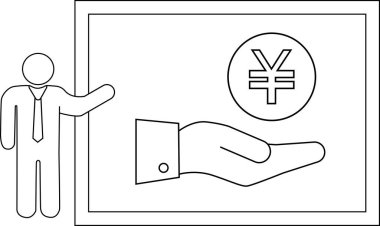 Rakam, yeni sembolü tutan bir el ile bir pano sunar.