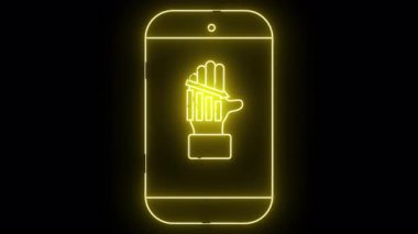 Neon grafiği, aşağı yönlü bir trend çizelgesini tutan bir telefon görüntüsü. Sarı ile siyah arasında ana hatlar çizilmiş.