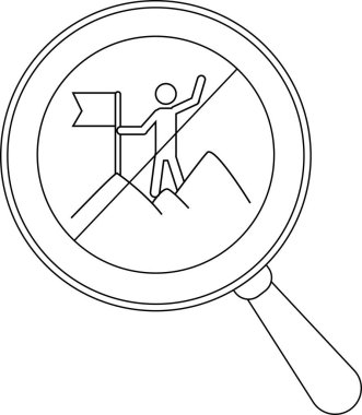 Büyüteç dağın tepesindeki bayrağa odaklanıyor